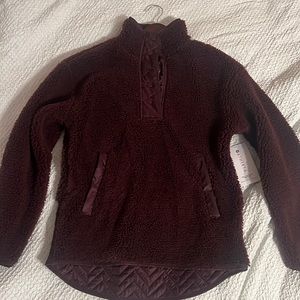 XS ATHLETA Cozy Sherpa Snap Sweatshirt